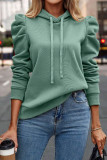 Lapel Hooded Solid Color Long Sleeved Sweatshirt
