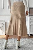 Commuter Versatile Solid Color Pleated Skirt