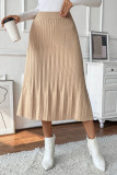 Commuter Versatile Solid Color Pleated Skirt
