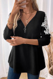 Versatile Lace Patchwork Long Sleeved T-Shirt