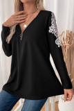 Versatile Lace Patchwork Long Sleeved T-Shirt