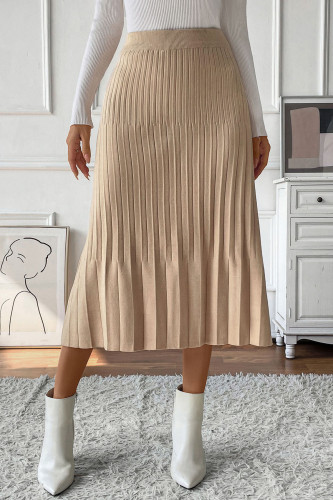 Commuter Versatile Solid Color Pleated Skirt