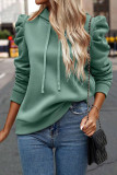 Lapel Hooded Solid Color Long Sleeved Sweatshirt