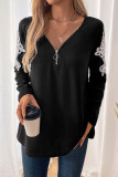 Versatile Lace Patchwork Long Sleeved T-Shirt