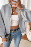 Solid Color Casual Cardigan Zipper Sweatshirt