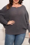 Large Size Bat Sleeve One Shoulder Loose Sweater