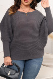 Large Size Bat Sleeve One Shoulder Loose Sweater