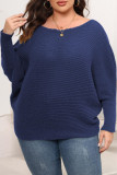 Large Size Bat Sleeve One Shoulder Loose Sweater