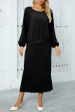  Round Neck Long Sleeve Tops And Shirts 2PCS Set