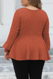 V-Neck Lantern Long Sleeve T-Shirt