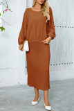  Round Neck Long Sleeve Tops And Shirts 2PCS Set