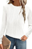 Round Neck Casual Texture Knitted Long Sleeved Top