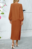  Round Neck Long Sleeve Tops And Shirts 2PCS Set
