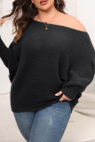 Large Size Bat Sleeve One Shoulder Loose Sweater