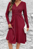 High Waist Slimming Long Sleeved Dress