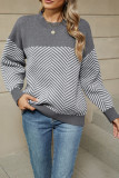 Striped Long Sleeved Knitted Sweater