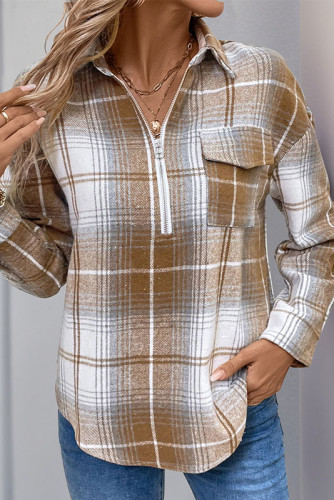 Retro Plaid Loose Long Sleeved Shirt