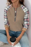 Retro Plaid Printed Patchwork Hoodie