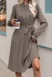 Ruffled Sleeve Geometric Printed Dress