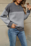 Striped Long Sleeved Knitted Sweater