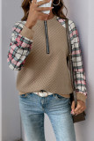 Retro Plaid Printed Patchwork Hoodie