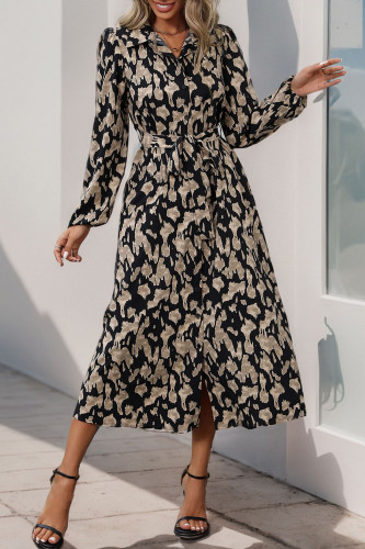 Long Sleeved Cardigan Printed Dress