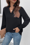 Long Sleeved Pullover Solid Color Shirt