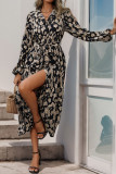 Long Sleeved Cardigan Printed Dress