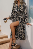 Long Sleeved Cardigan Printed Dress