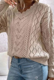 Hollow V-Neck Versatile Knitted Sweater