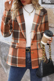 Retro Plaid Print Lapel Suit Jacket Cardigan