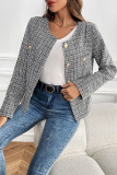 Checkered Cardigan Small Fragrant Style Jacket