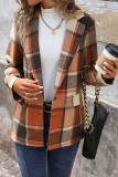 Retro Plaid Print Lapel Suit Jacket Cardigan