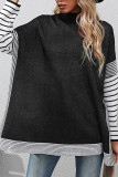 Striped Semi High Neck Loose Sweater