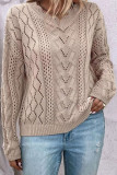 Hollow V-Neck Versatile Knitted Sweater