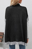 Striped Semi High Neck Loose Sweater