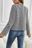 Checkered Cardigan Small Fragrant Style Jacket