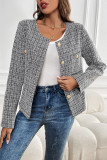 Checkered Cardigan Small Fragrant Style Jacket