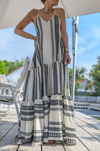 V-Neck Loose Sleeveless Dress