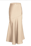 Satin Slim Fit Slimming High Waist Skirt