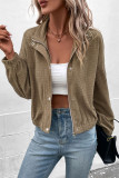Solid Color Corduroy Long Sleeved Jacket