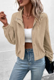 Solid Color Corduroy Long Sleeved Jacket