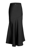 Satin Slim Fit Slimming High Waist Skirt