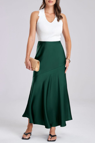 Satin Slim Fit Slimming High Waist Skirt