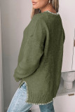 Solid Color Long Sleeved Round Neck Sweater