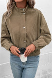 Solid Color Corduroy Long Sleeved Jacket