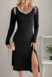 Two Piece Suspender Contrasting Dress