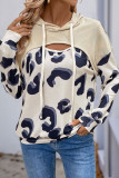 Cow Print Long Sleeved Fake Two-Piece Hoodie