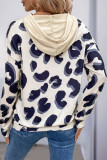 Cow Print Long Sleeved Fake Two-Piece Hoodie