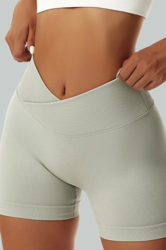 Cross Waist Seamless Tight Skin Friendly Fitness Pants
